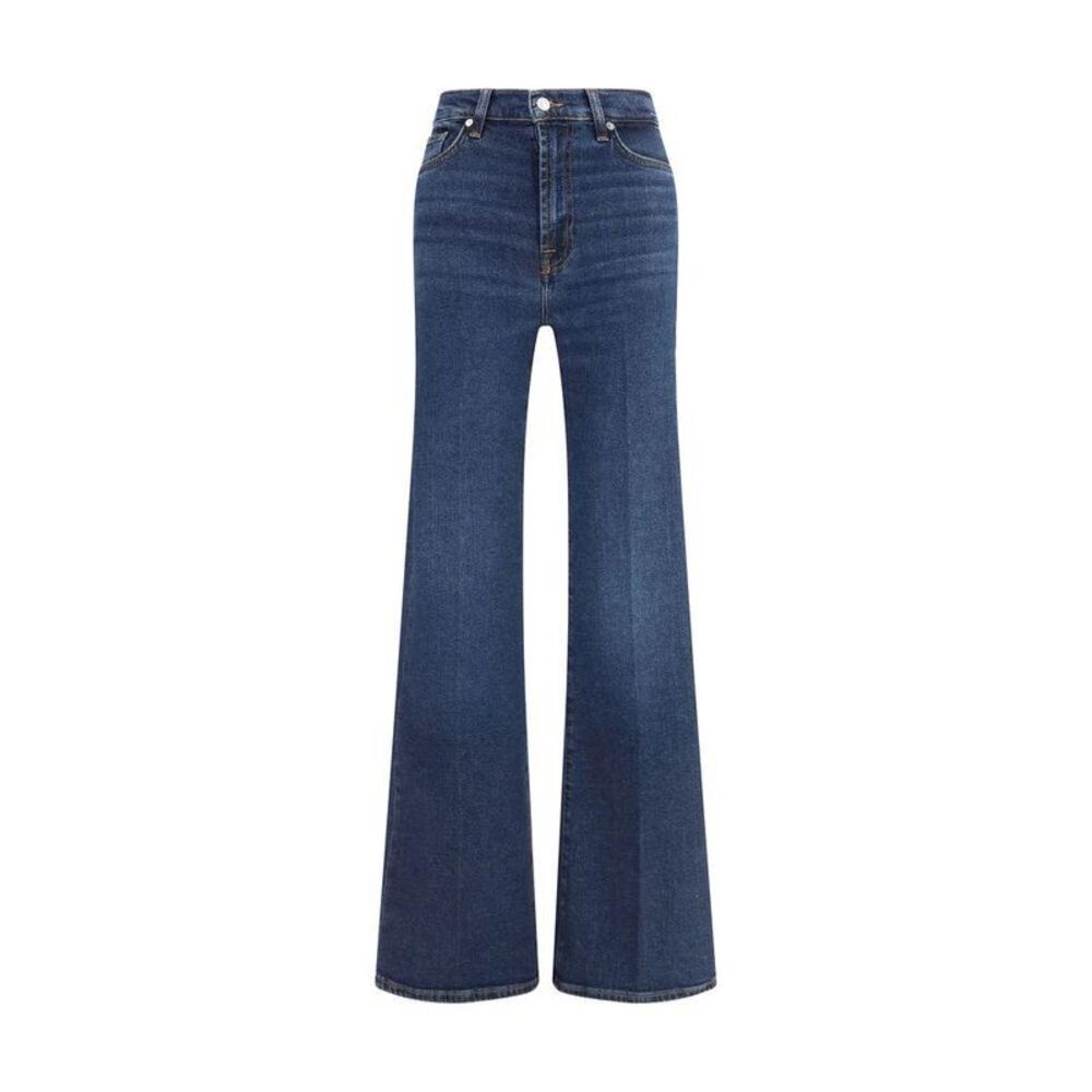 7FOR Cotton Flared Jeans with Classic Fit Women Blue Jeans & Pants